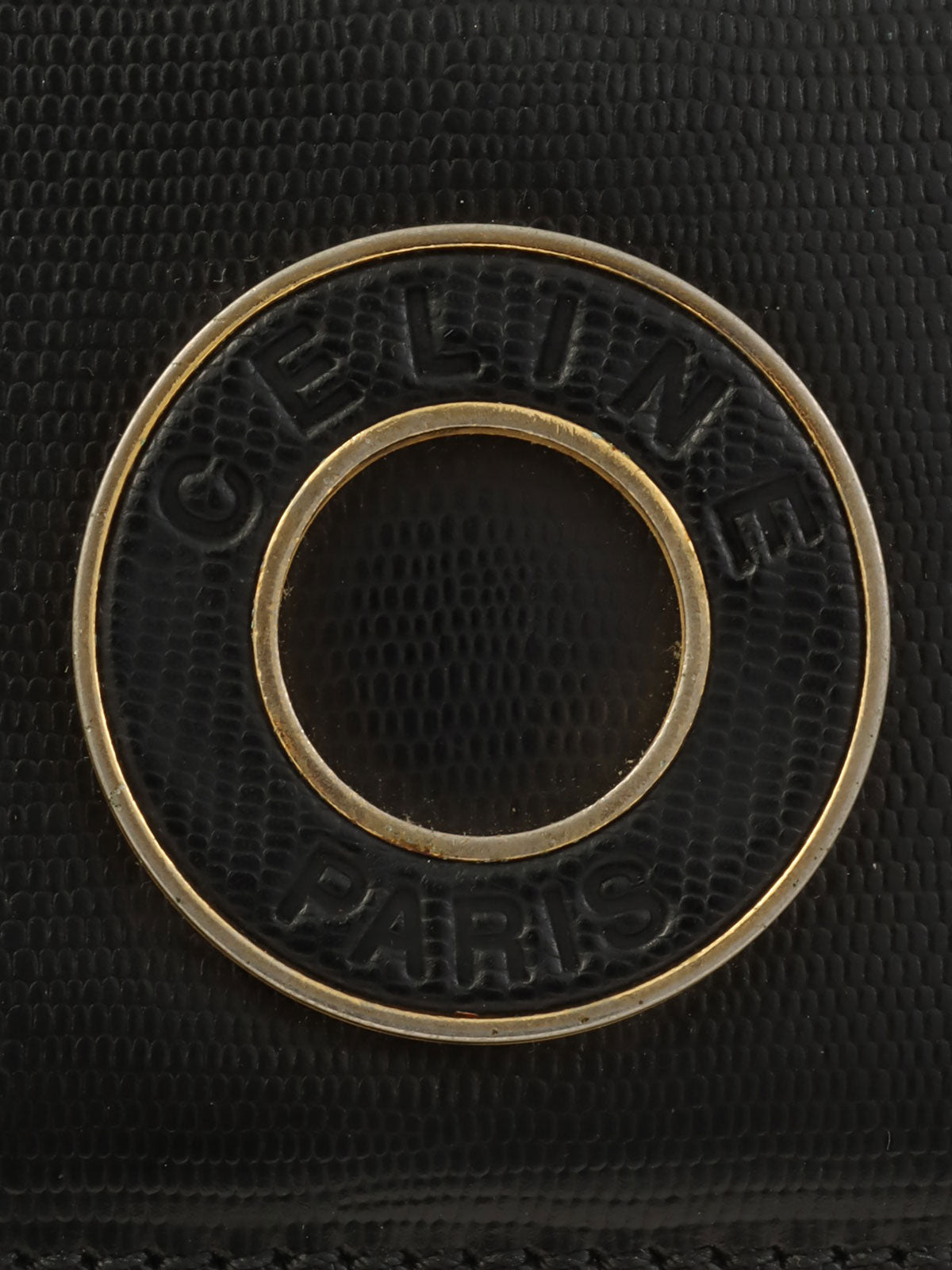 蜥蜴圆圈标志单肩包（黑色）