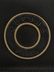 蜥蜴圆圈标志单肩包（黑色）