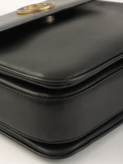 蜥蜴圆圈标志单肩包（黑色）