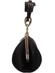 Navy Velour Clasp Chain Shoulder Bag