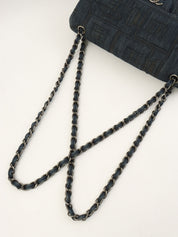 2016 Denim Perfume Pattern Classic Flap Chain Bag Indigo