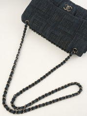 2016 Denim Perfume Pattern Classic Flap Chain Bag Indigo