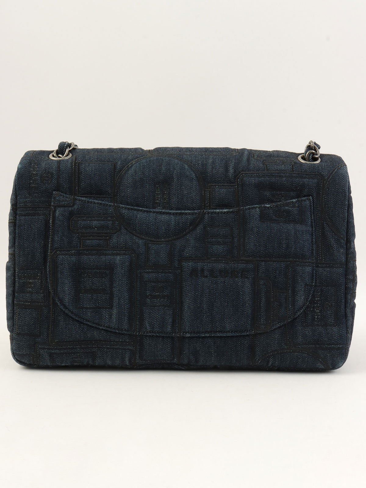 2016 Denim Perfume Pattern Classic Flap Chain Bag Indigo