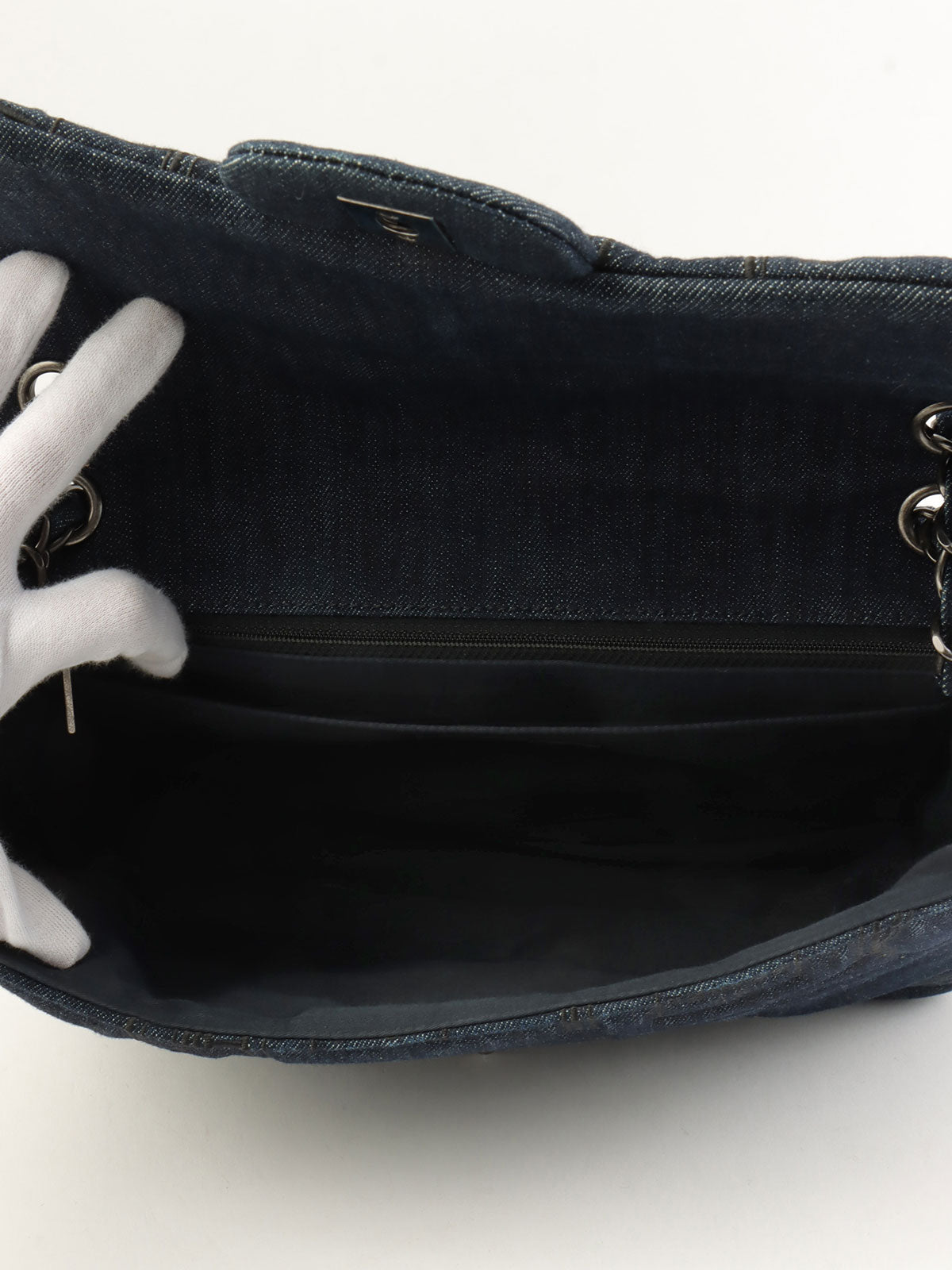 2016 Denim Perfume Pattern Classic Flap Chain Bag Indigo