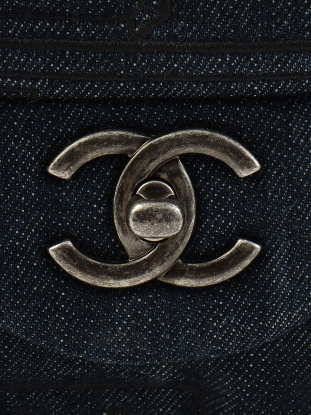 2016 Denim Perfume Pattern Classic Flap Chain Bag Indigo