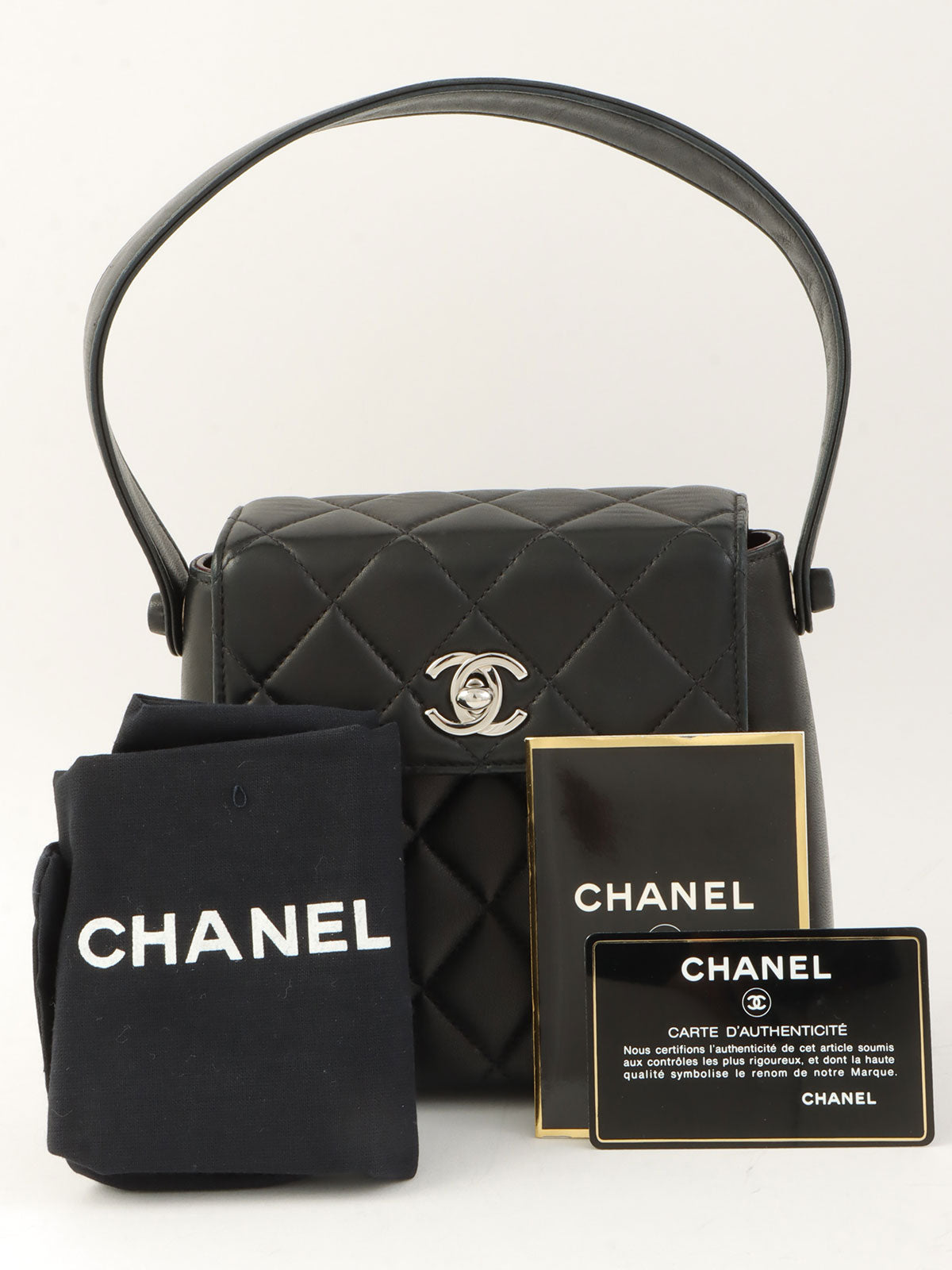 1998年頃製 CCマークプレートハンドバッグ ブラック