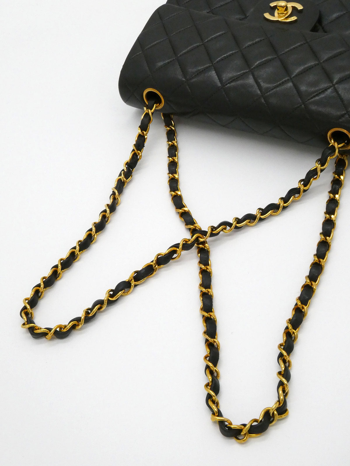 1995年頃製 クラシックフラップチェーンバッグ23cm ブラック