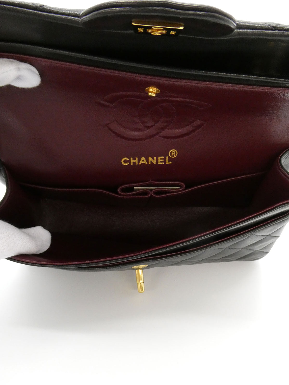 1995年頃製 クラシックフラップチェーンバッグ23cm ブラック