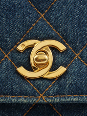 1997 Denim CC Turnlock Handbag, Blue