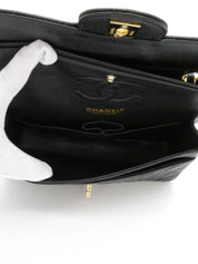 2001 Caviar Skin Classic Flap Chain Bag 23cm Black
