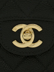 2001 Caviar Skin Classic Flap Chain Bag 23cm Black