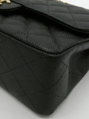2001 Caviar Skin Classic Flap Chain Bag 23cm Black
