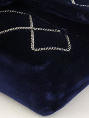 2004 Velvet Chain Design CC Turnlock Shoulder Bag Mini Navy