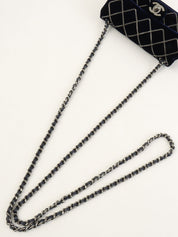 2004 Velvet Chain Design CC Turnlock Shoulder Bag Mini Navy