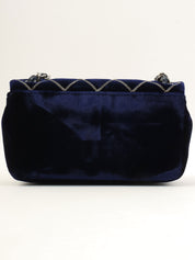 2004 Velvet Chain Design CC Turnlock Shoulder Bag Mini Navy