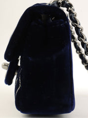 2004 Velvet Chain Design CC Turnlock Shoulder Bag Mini Navy