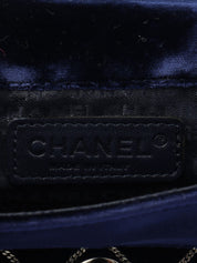 2004 Velvet Chain Design CC Turnlock Shoulder Bag Mini Navy