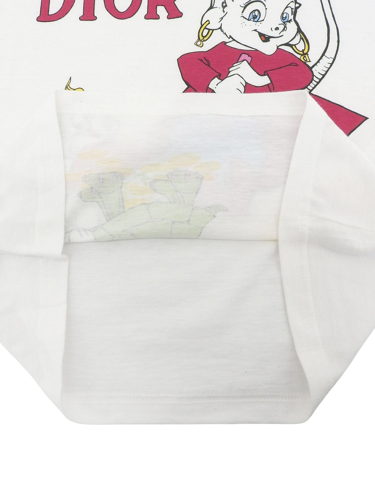 白色/多色动物纹短袖上衣