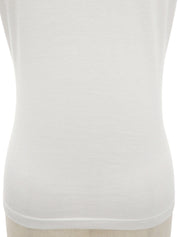 白色/多色动物纹短袖上衣