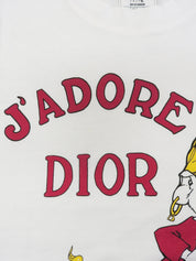 白色/多色动物纹短袖上衣