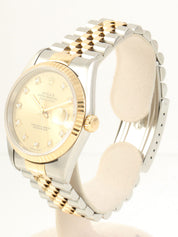 1994-1995 10P Diamond Oyster Perpetual Datejust Gold/Silver