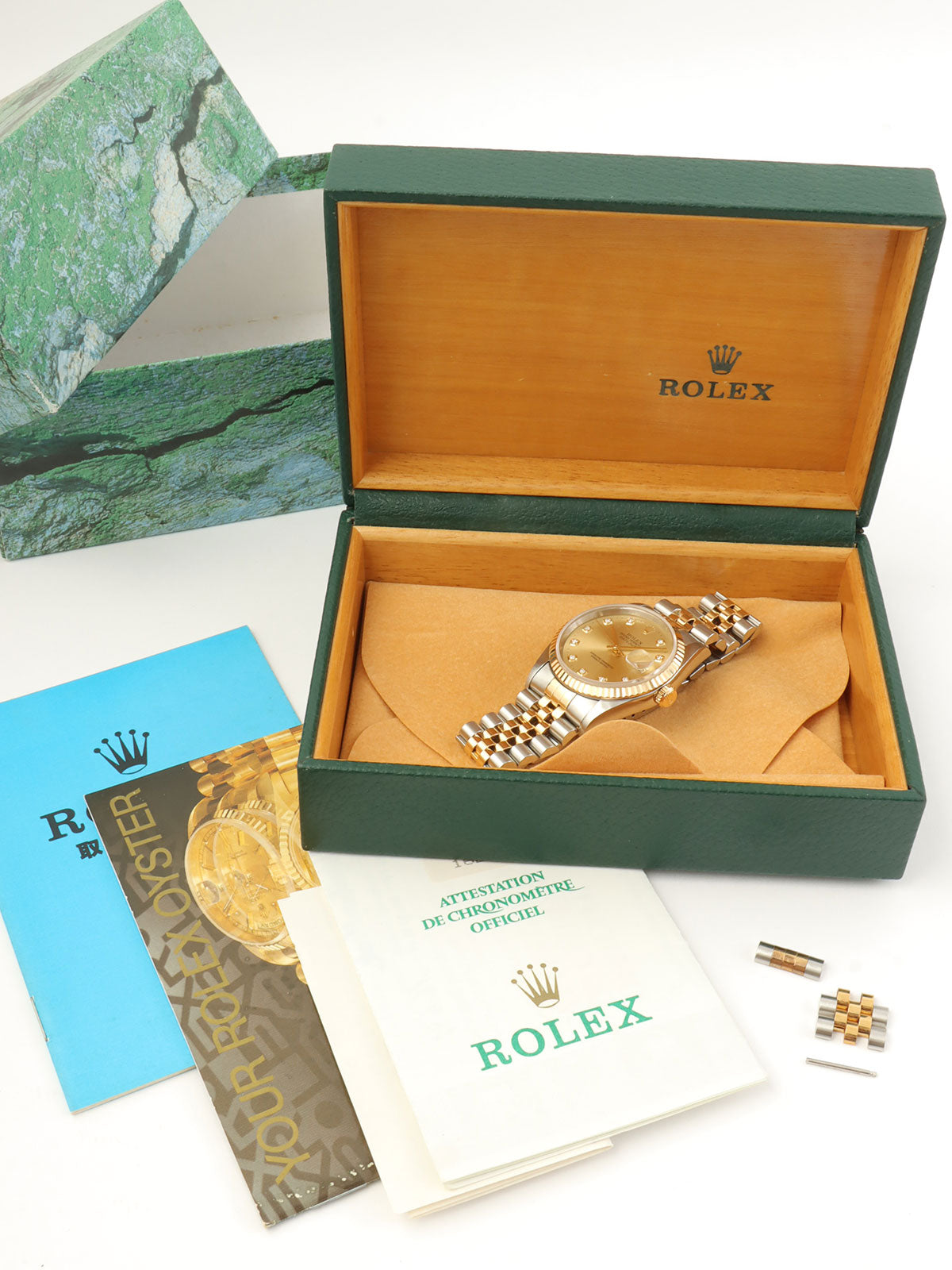 1994-1995 10P Diamond Oyster Perpetual Datejust Gold/Silver