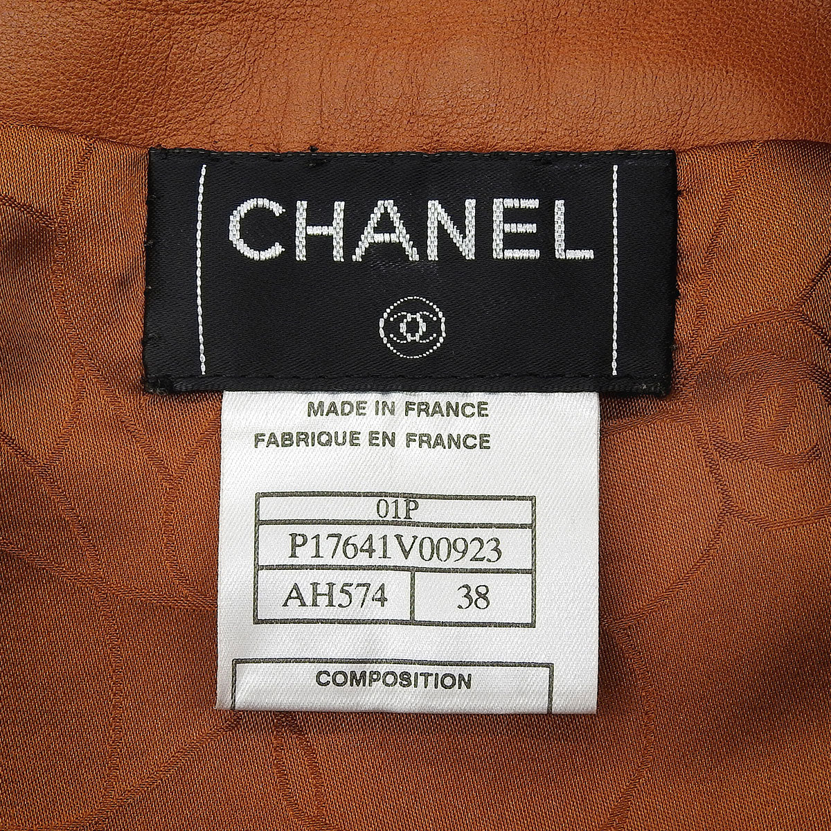 2001 CHANEL CC Mark Button Leather Skirt #38 Brown