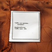 2001 CHANEL CC Mark Button Leather Skirt #38 Brown