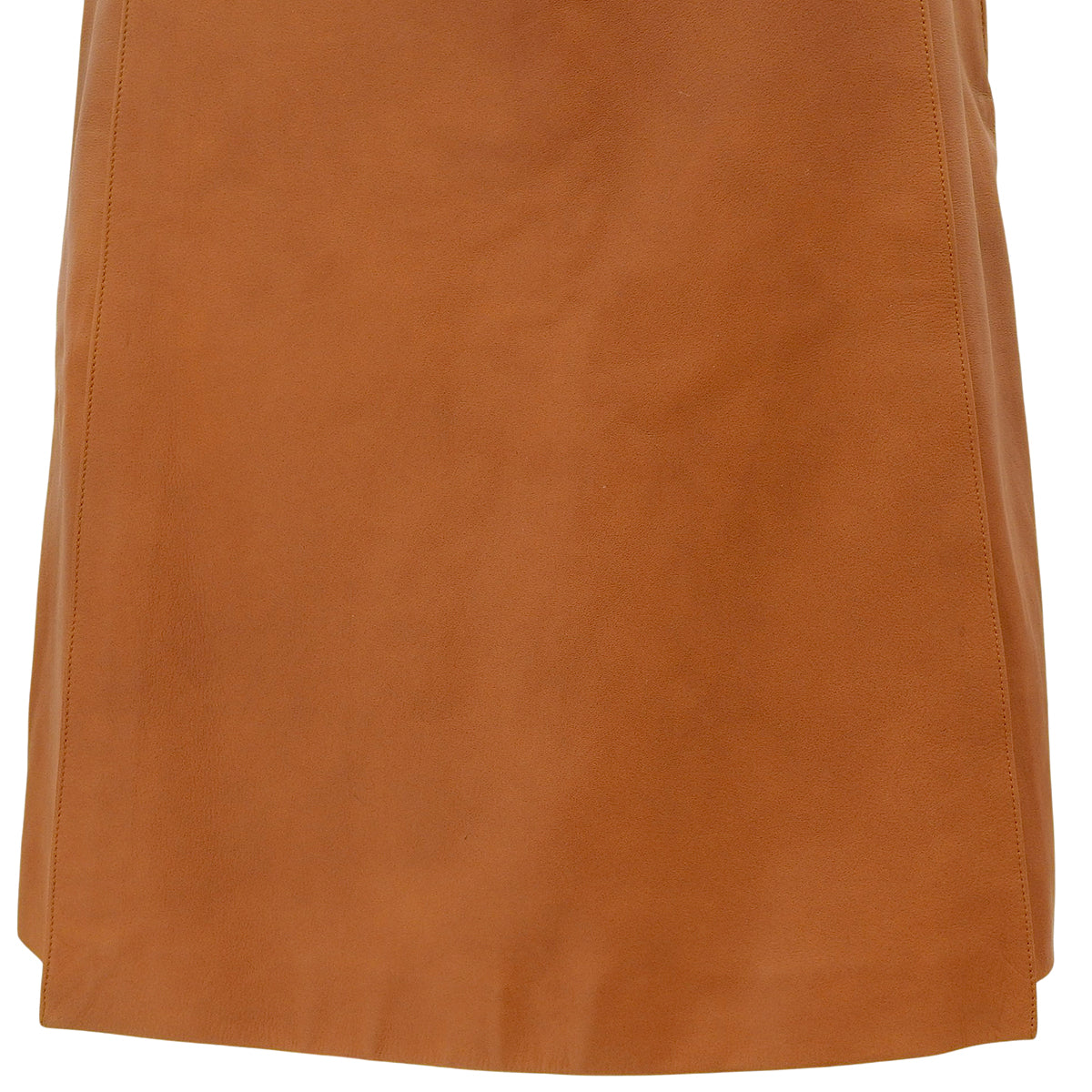 2001 CHANEL CC Mark Button Leather Skirt #38 Brown