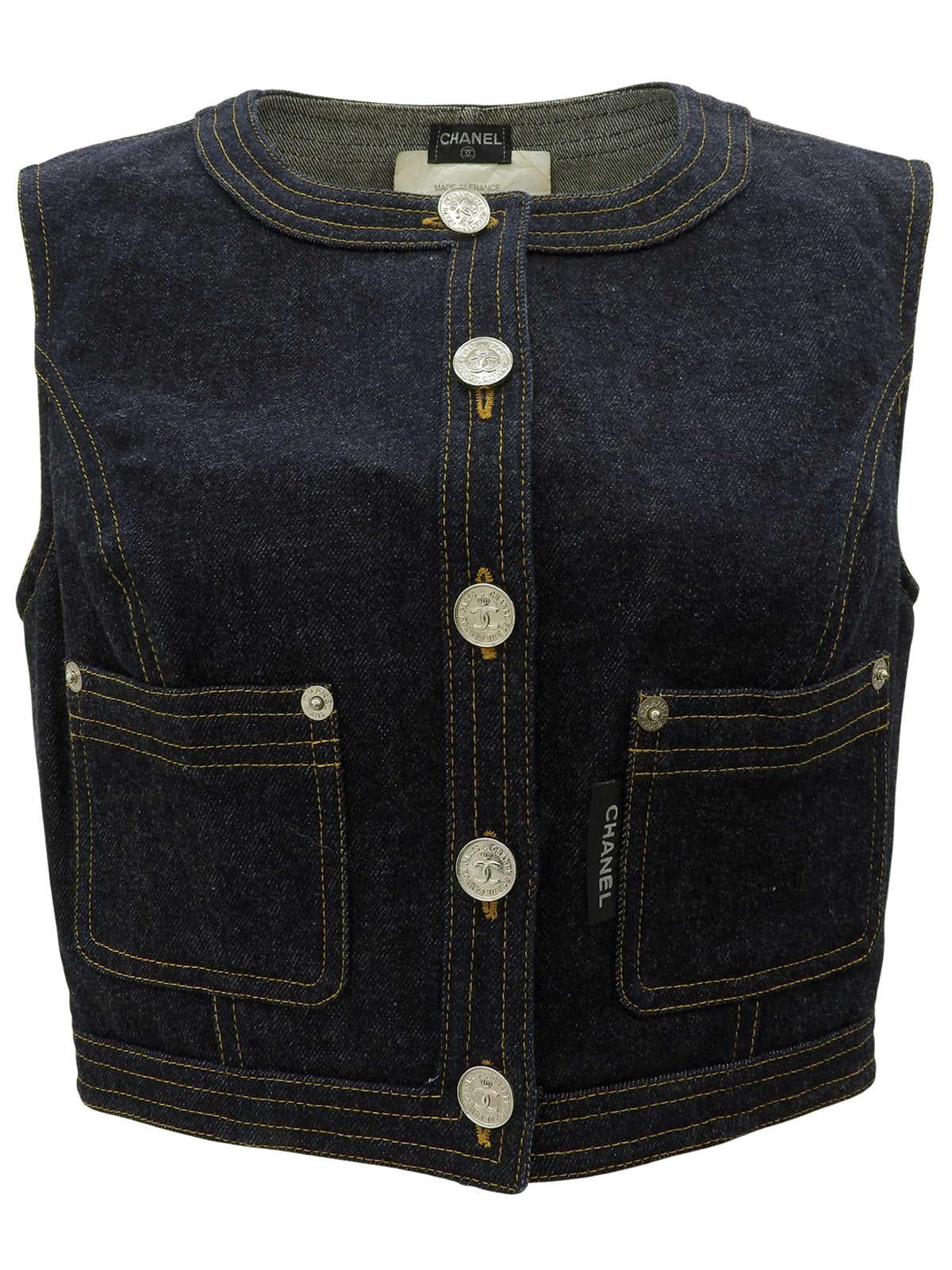 デニムCCマークボタンベスト インディゴ
