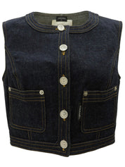 デニムCCマークボタンベスト インディゴ