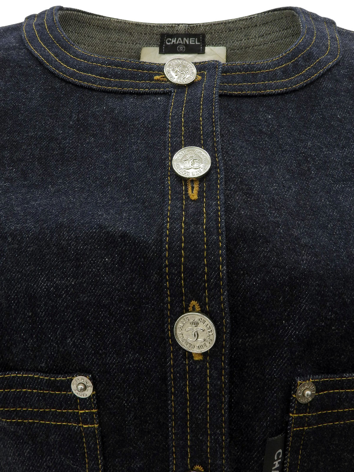 デニムCCマークボタンベスト インディゴ