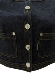 デニムCCマークボタンベスト インディゴ
