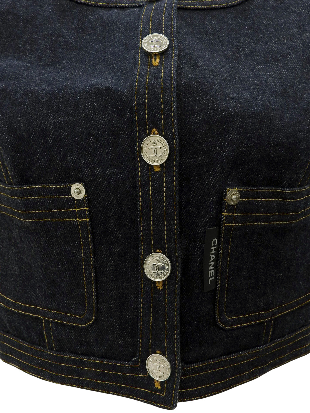 デニムCCマークボタンベスト インディゴ