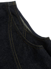 Denim CC Mark Button Vest Indigo