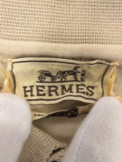 Border Pattern H Logo Embroidered Polo Shirt Beige