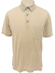 Border Pattern H Logo Embroidered Polo Shirt Beige