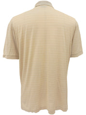 Border Pattern H Logo Embroidered Polo Shirt Beige