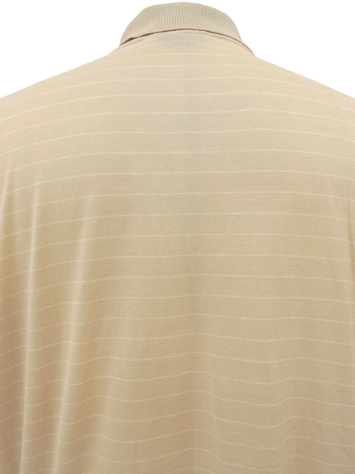 Border Pattern H Logo Embroidered Polo Shirt Beige