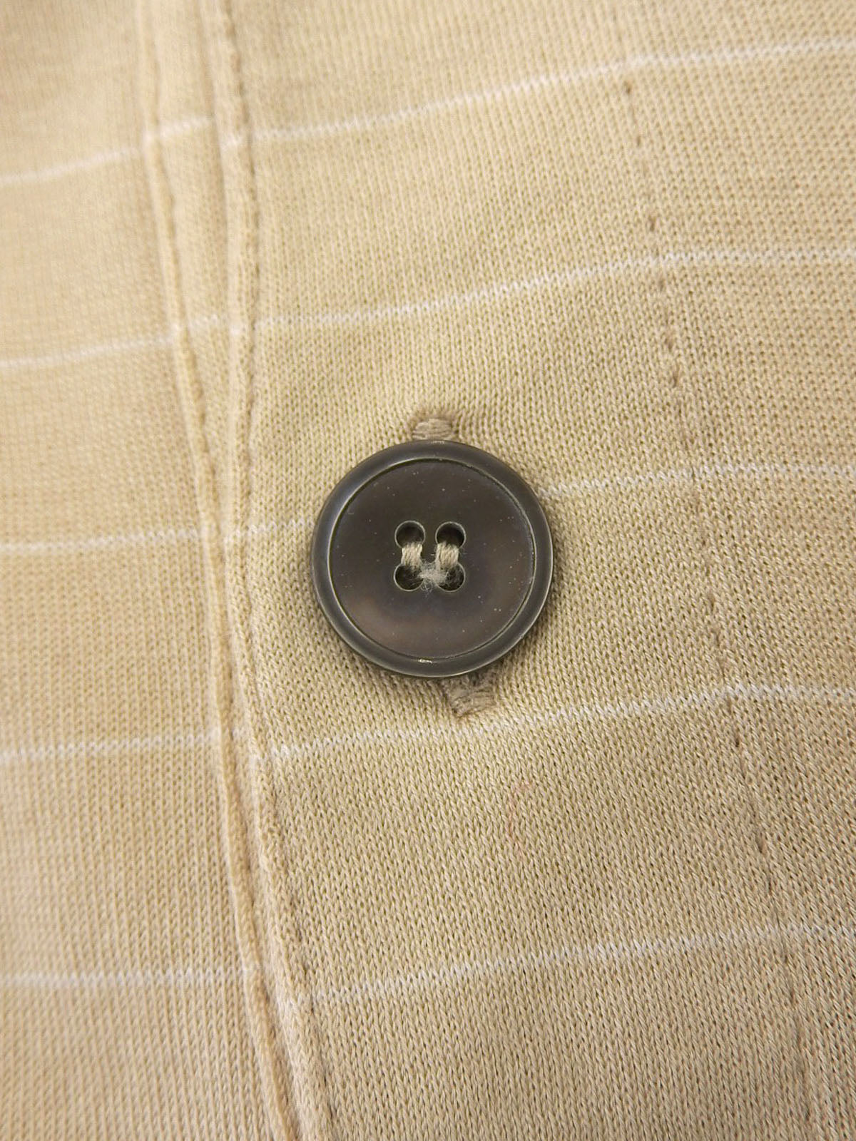 ボーダーパターンHロゴ刺繍ポロシャツ #Mens's M べージュ