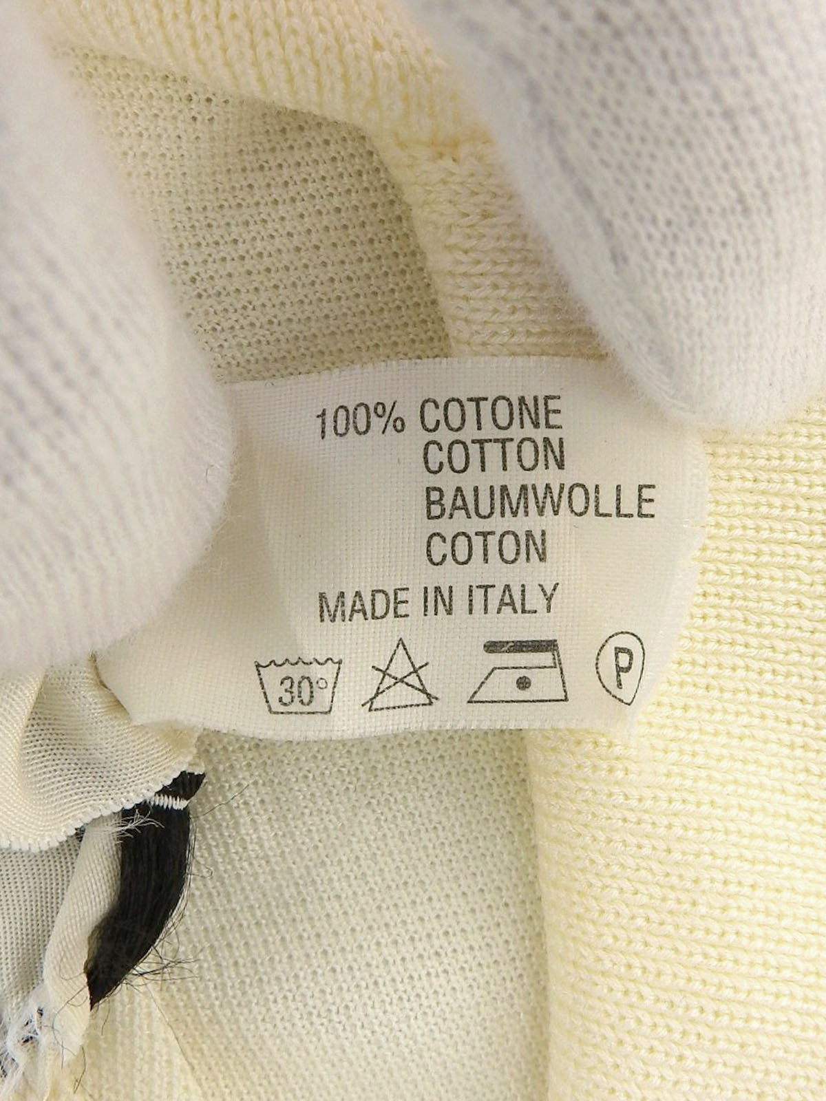 H logo embroidered polo shirt cream yellow