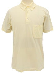 H logo embroidered polo shirt cream yellow