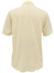 H logo embroidered polo shirt cream yellow