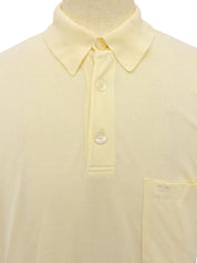 H logo embroidered polo shirt cream yellow