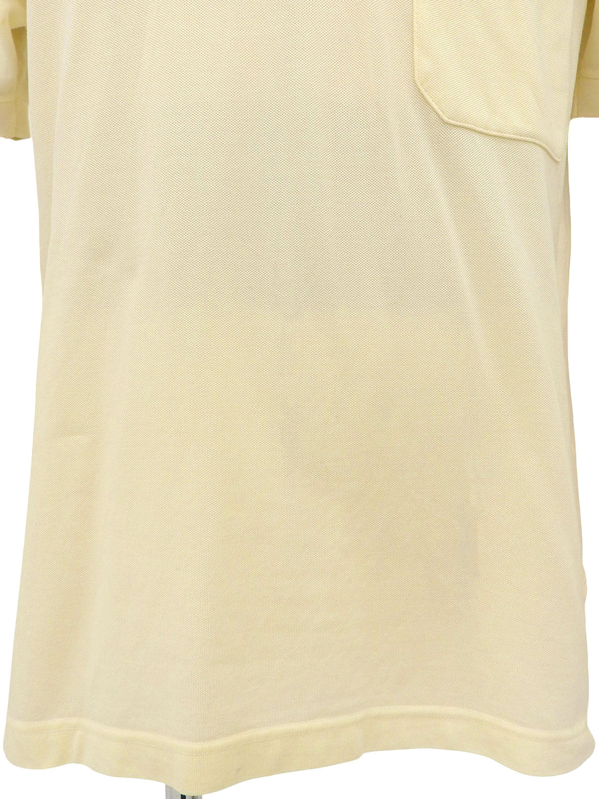 H logo embroidered polo shirt cream yellow