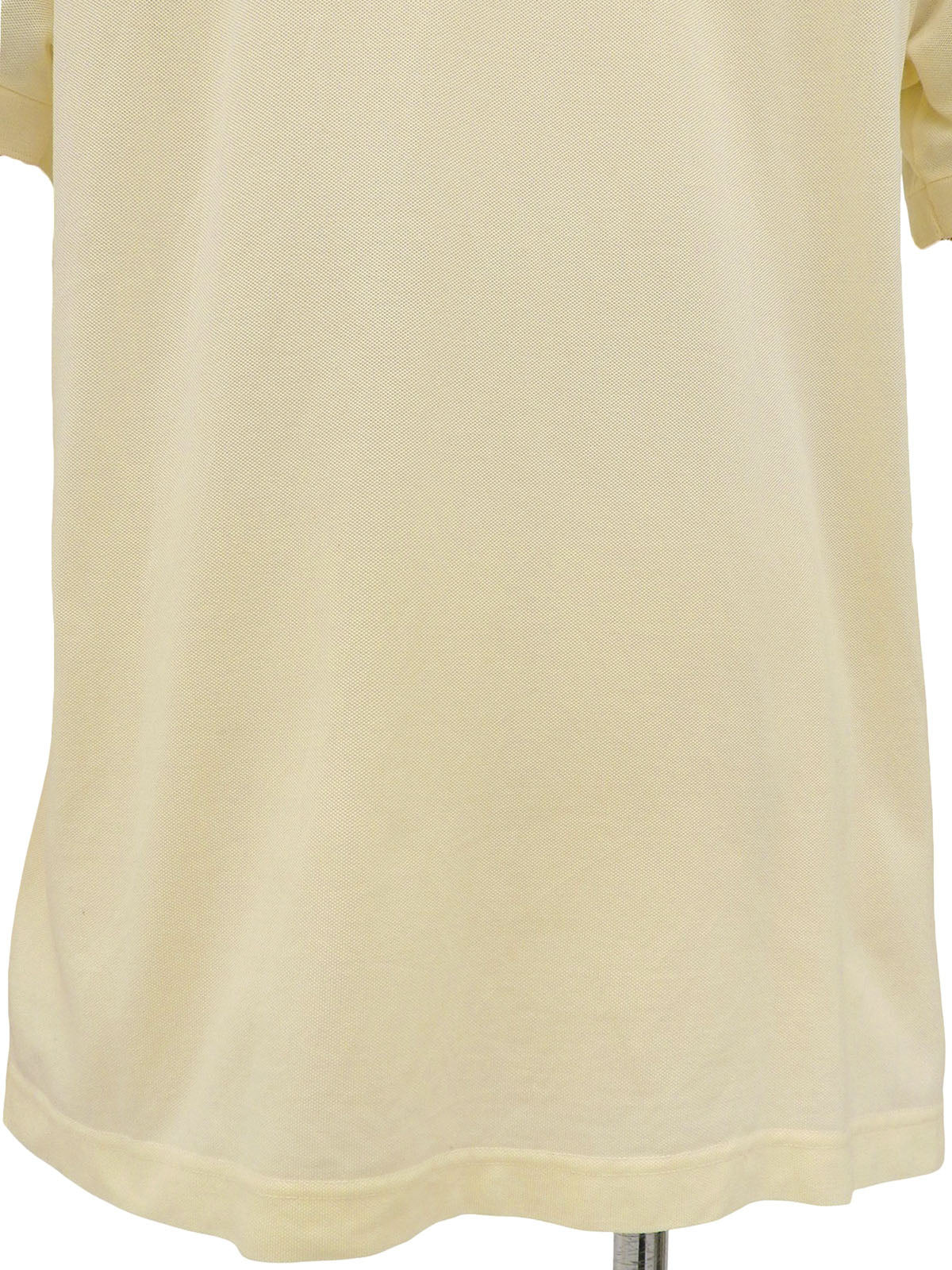 H logo embroidered polo shirt cream yellow