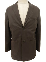 Dark brown leather tailored jacket