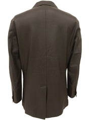 Dark brown leather tailored jacket