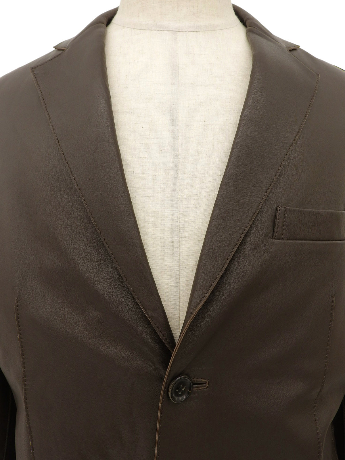 Dark brown leather tailored jacket