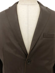 Dark brown leather tailored jacket